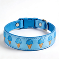 purevibes ARING PET Summer Dog Collar, Cute Blue Ice Cream Doggy Collars for Puppy Small Medium Large Boy Girl Dogs Pet, for Daily Photos Outdoor Beach Walking Hiking Picnic, S