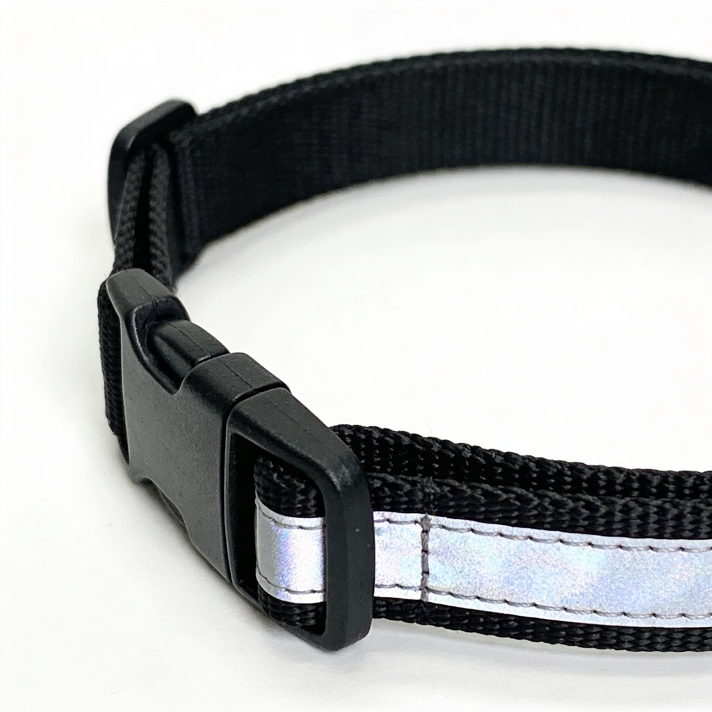 purevibes Collar Replacement Strap, Reflective Replacement Nylon Collar Strap Dog GPS Training Bark Receiver Collars, Durable Adjustable E Collar Straps for Small Medium Large Dogs, Black